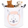 FunPlay 6193 Úložný box na hračky, Kôš na hračky 35x35cm ZAJAČIK bielo-čierny