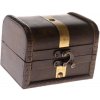 Drevená truhlička Zlatý pruh, hnedá, , 11 x 8,5 x8 cm