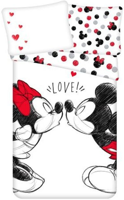 Jerry Fabrics obliečky Mickey a Minnie Love and kiss Bavlna 140x200 70x90