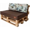 Golden Garden Paletové sedenie GG45 podsedák a vankúš 120cm x 80cm x 15cm tmavo hnedá vzor