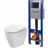 Súprava WC misa s pomaly sa sklápajúcim sedadlom Cersanit City K701-104, súprava stojan s tlačidlom Cersanit S701-779