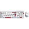 Canyon SET-W5, Wireless bezdrôtové combo - multimed. klávesnica, SK/CZ + opt. myš až 1600 dpi, biela s červenými prvkami CNS-HSETW5WT-CS