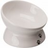 Trixie Zvýšená ergonomická keramická miska, 0.15 l/13 cm, biela