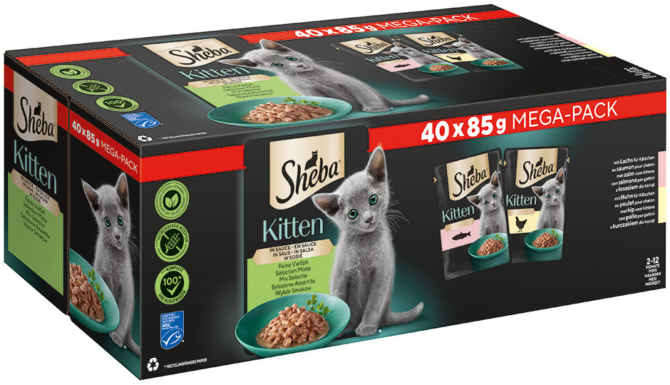 Sheba Kitten Variations finest selection v omáčke losos kuracie mäso 40 x 85 g