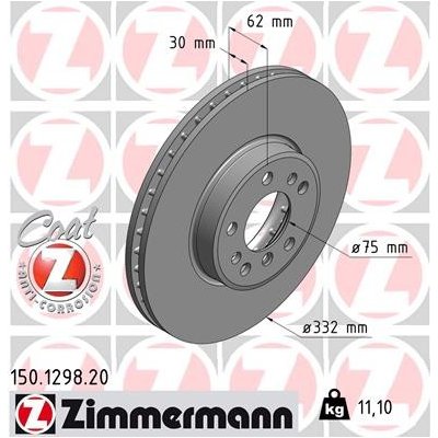 Brzdový kotúč ZIMMERMANN 150.1298.20 (150129820)