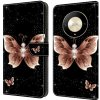 Peňaženkové 3D puzdro Shockproof na Honor Magic6 Lite - Diamantový motýľ