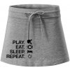 Stolný tenis - eat sleep - Športová sukne - two in one - XS ( Tmavosivý melír )
