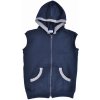 Vesta s kapucňou tmavo modrá/šedé lemy Modrá