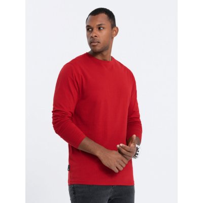 Ombre Clothing pánske tričko s dlhým rukávom Eliwn červené