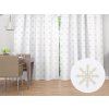 Biante Dekoračný záves TF-119 Vianočné béžové vločky na bielom 140x220 cm