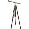 SEA-CLUB Ďalekohľad na podstavci z materiálu mosadz/drevo - L69 cm, H130 cm S-8205