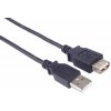 PremiumCord USB 2.0 kabel prodlužovací, A-A, 0,5m, černý kupaa05bk