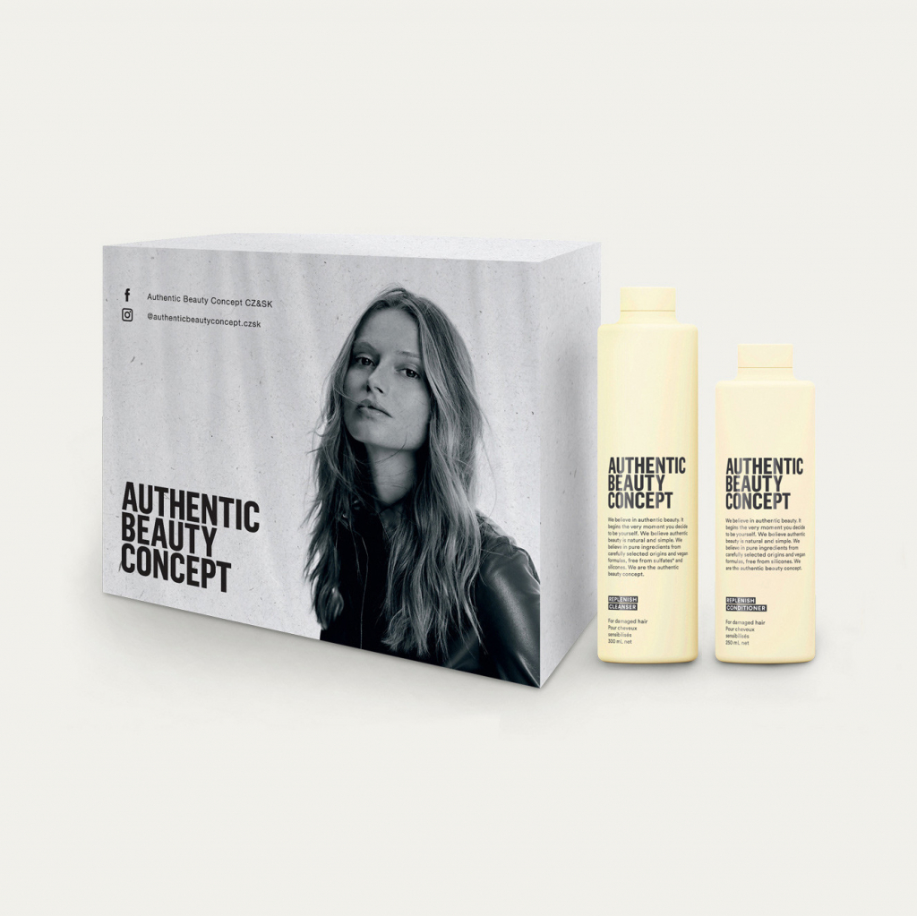 Authentic Beauty Concept Replenish regeneračný šampón 300 ml + regeneračný krémový kondicionér 250 ml darčeková sada