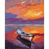 ZUTY Maľovanie podľa čísel - LOĎKA PRI KRÁSNOM ZÁPADE SLNKA Rámovanie: vypnuté plátno na rám, Rozmer: 40x50 cm