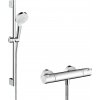 Hansgrohe Crometta - Vario sprchová súprava na stenu s termostatom Ecostat 1001 CL a sprchovou tyčou 65 cm, biela/chróm 27812400