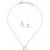 Trussardi Oceľový set bicolor šperkov so zirkónmi T-Logo TJAXC51 náhrdelník náušnice
