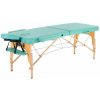 Masážny stôl, skladací a prenosný, drevený rám, Zelený