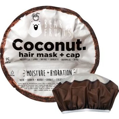 Bear Fruits Coconut Hair Mask + Cap hydratačná maska na vlasy 20 ml pre ženy