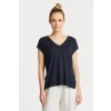 VESTA GANT LINEN-BLEND V-NECK VEST EVENING BLUE
