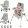 Stolička na kŕmenie Harmony zelená 4v1 pre deti od 6 mesiacov