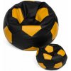 TopKing Sedací vak lopta XXXL 100 cm + podnožník XL 35 cm, čierno/žltý