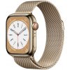 Apple Watch Series 8 GPS + Cellular 41mm Gold Stainless Steel Case with Gold Milanese Loop