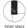 PLATINET NÁSTĚNNÉ KULATÉ HODINY SPACE, tichý mechanismus PZSPC Platinet