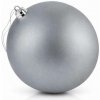 DECOLED Veľká vianočná ozdoba sivá matná 20 cm plastová guľa