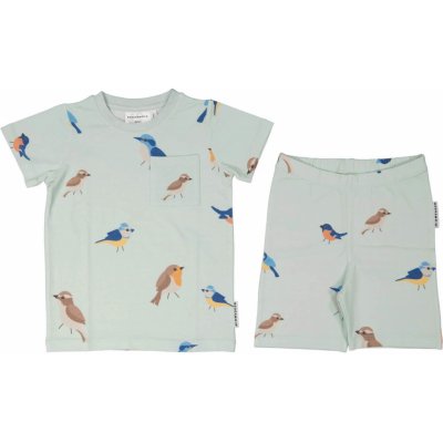 Bambusová letná dvojdielna súprava tričko a kraťasy Green birds Geggamoja