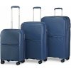 British Traveller K2393L Sada 3 kufre spinner 55cm 67cm 76cm Modrý Navy Polypropylén