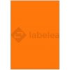 Labelea Samolepiace etikety 210x297 mm signálne farebné papierové, na hárku A4, pre laserovú tlač, Farba etikiet Signálna oranžová, Počet hárkov v balení 100 EPY210297SO001S