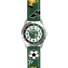 CLOCKKODIEL Svietiace zelené chlapčenské hodinky FUTBAL