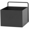 ferm LIVING Nástenný box Wall Box, štvorcový - čierny