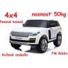 JOKO Elektrické autíčko Range Rover 4x4 HSE, Dvojmiestne, Penové kolesá, kožené sedadlo, FM rádio, nosnosť 50kg, odpružené, biele