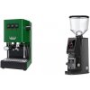 Gaggia New Classic EVO BC, green + Eureka Atom W 75, black