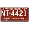 Americká ŠPZ Michigan 1969 Great Lake NT-4421