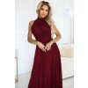 Numoco Veronica – luxusné dlhé šaty s jemným brokátovým efektom 636-2 Farba: Bordová, Veľkosť: UNI