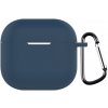 Silikónové púzdro pre Airpods 4 s karabínou - Modrá
