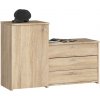 3 krídlový botník S16 s komodou - dub sonoma