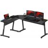 Rohový herný stôl Huzaro HERO 6.0 BLACK RGB, HZ-HERO 6.0 RGB SKL4