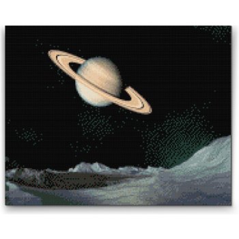 Vymalujsisam.sk Diamantovanie podľa čísiel Saturn 30 x 40 cm bez rámu iba zrolované plátno diamanty okrúhle