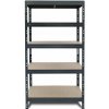 Majster Regál Bezskrutkový kovový regál RIVET, 180x90x45 cm, 5x HDF polica, antracitová sivá, Šedá