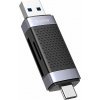 Orico CD2D-AC2-BK-EP Čítačka pamäťových kariet TF/SD, USB + USB-C (čierna)