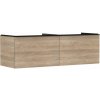 Hansgrohe Xelu Q Umývadlová skrinka, 50x156x55 cm, 2 zásuvky, prírodný dub/matná čierna 54072670-HG