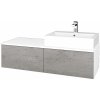 Dreja Kúpeľňová skrinka MODULE SZZ12 120 umývadlo Kube - N01 Biela lesk / D01 Betón / Levé
