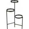 Autronic BONTEC Stojan na kvety - 3 poschodový, kovový so sklom Farba: Čierna