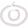 Tiniana Perlová souprava pravé říční perly Sanna , náhrdelník a náramek, růžová