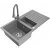 MEXEN/S MEXEN/S - Matias granitový drez 1.5 s odkvapkávačom vrátane batérie Elia, šedá 6502-71-670101-71