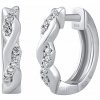 Silvego Diamantové náušnice kruhy Kyra z bieleho zlata s diamantmi 0,07 ct ⌀13 mm DNN3925EGWD