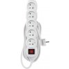 EMOS Predlžovací kábel 5 m / 5 zásuviek / s vypínačom / biely / PVC / 1,5 mm2 P1515R